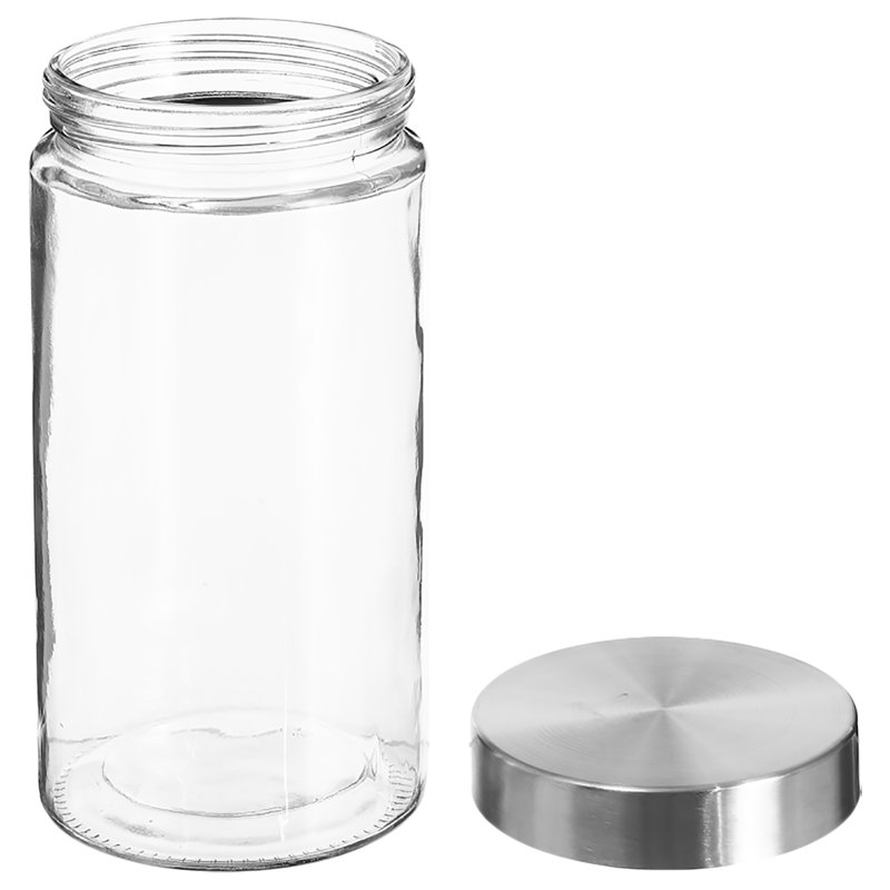 Glass 3 Piece Storage Jar Set 1.2L Each, 22cm H x 33cm W x 11cm D