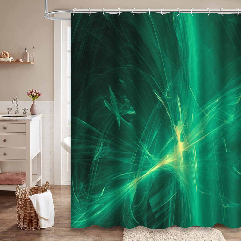 Rideau de douche abstrait à formes abstraites avec 12 crochets, L 72 po x l 78 po
