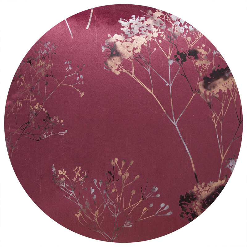 Cooksville Floral Square Cushion, Wine