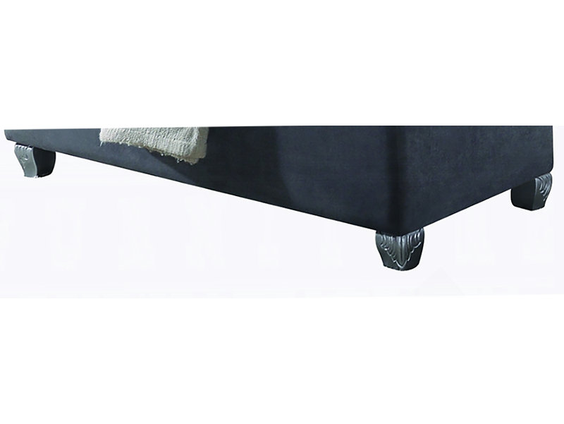 Banc en tissu gris avec rangement