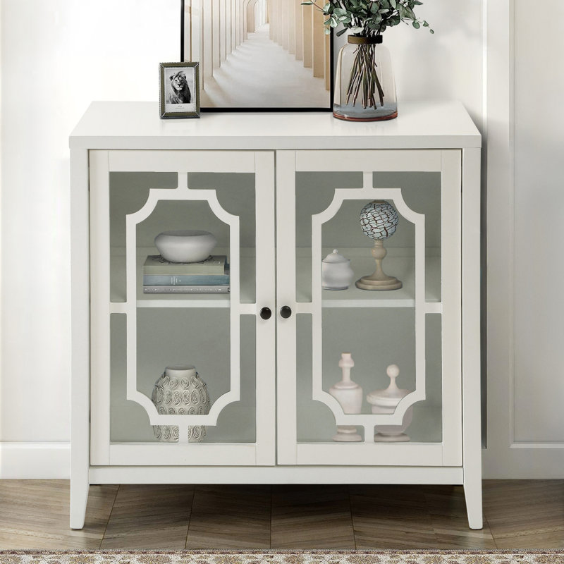 Console blanche avec 2 portes