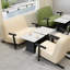 Banc rembourré en similicuir Cafe
