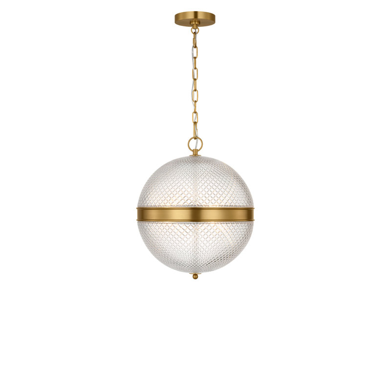 Curryville Round Pendant Light, Burnished Brass