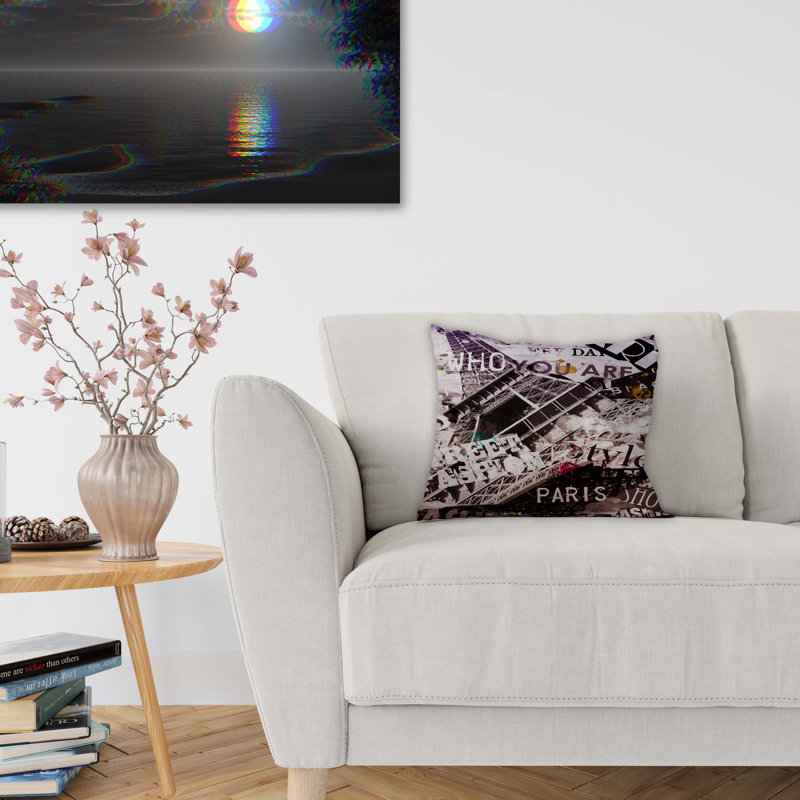 Housse de coussin d'extérieur carré Paris, 16 po x 1 po