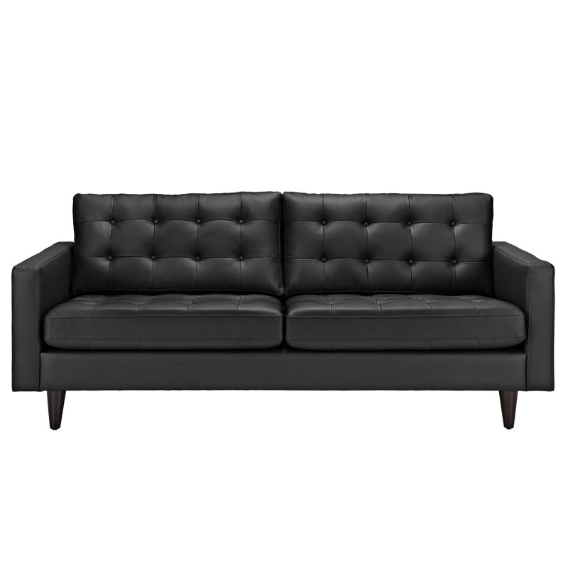 Canapé en cuir retravaillé touffeté Carson Carrington Eggedal de Modway, Similicuir noir
