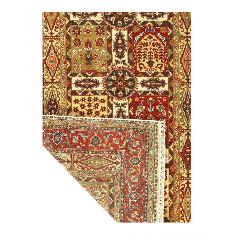 Tapis oriental en laine / coton rectangulaire fait à la main 6 pi 3 po x 4 pi Hattye