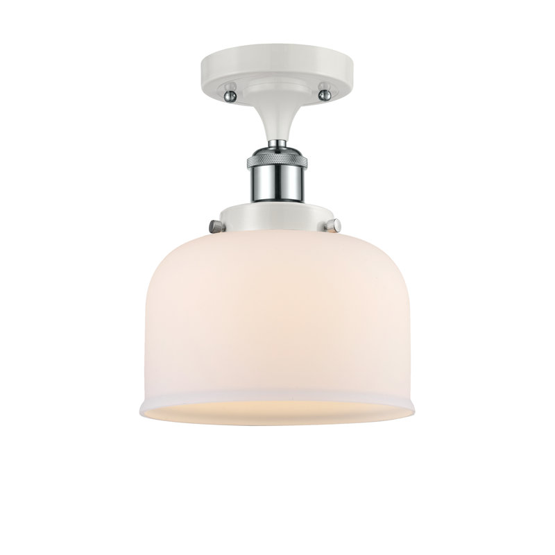 Plafonnier semi-encastré Nondoue, Blanc mat, Ampoule non incluse