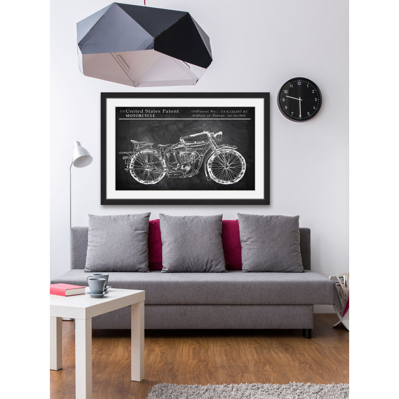 « triumph speed double », reproduction d’art encadrée, H 24 po x l 36 po x P 1,5 po