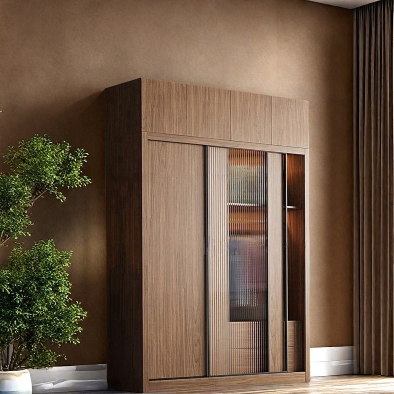 Modern Simple Classical Wardrobe, 98.43" H x 70.87" W x 23.62" D
