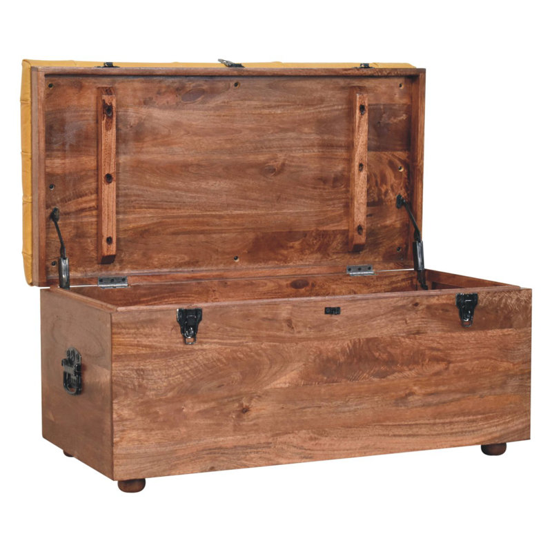 Buffalo Hide Caramel Storage Trunk, Tan