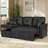 71" L-Shaped Pull-out Sofa Bed, Sectional Couch with Reversible Storage Chaise-129034081