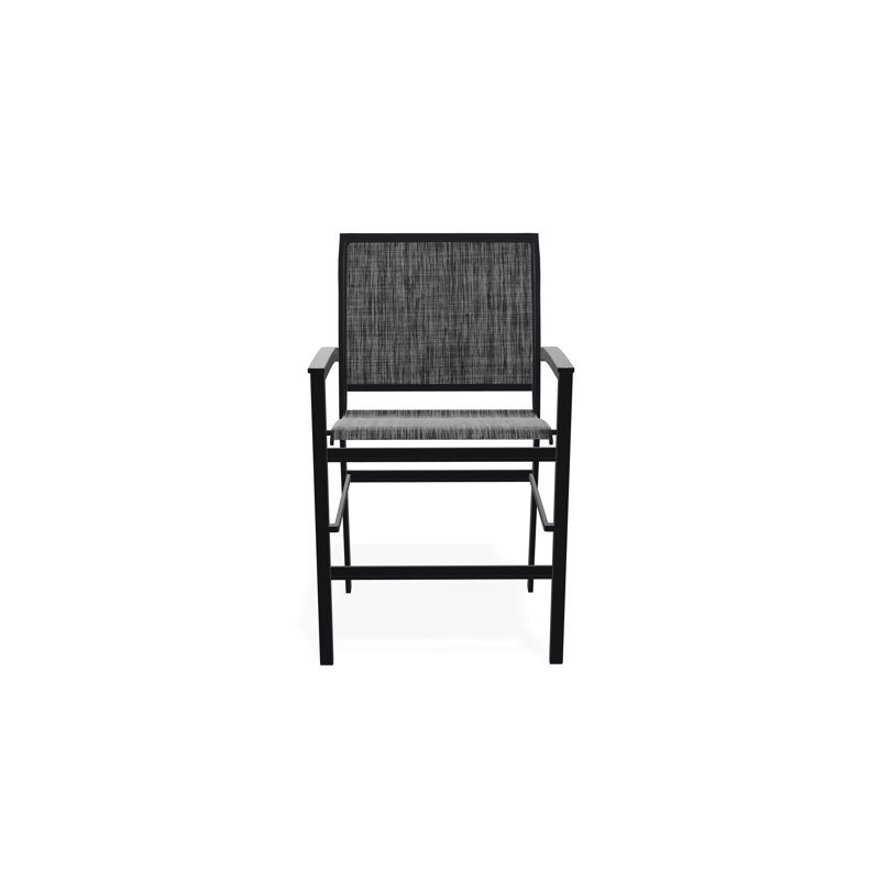 Chaise de café empilable en aluminium Bazza, Noir, Ombre Augustine