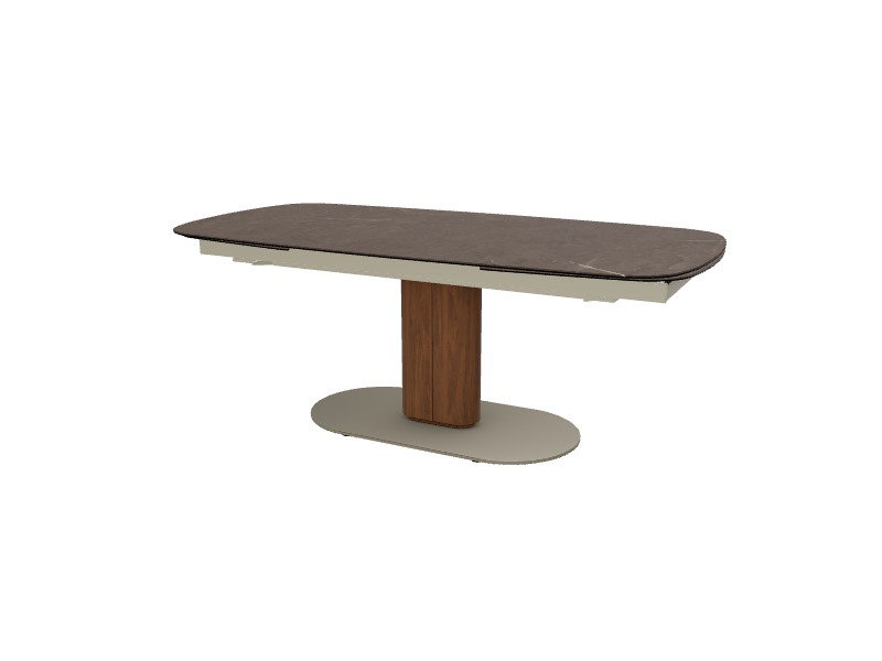 Tables extensibles Cameo, Bronze, Noyer Canaletto / beige perle mat / noir mat, H 29,75 po x L 78,75 po x l 39,38 po