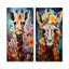 «Cute Floral Giraffe Happiness», ensemble de 2 impressions sur toile girafe-102576518-102576517