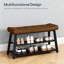 Banc à chaussures, étagère à chaussures, banc d'entrée avec rangement et coussin, pour couloir, vestibule, chambre à coucher, 3 niveaux (brun)-129180344