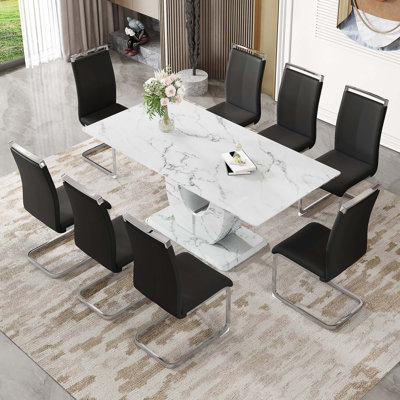 Table and chair set.Modern Simple Marble Pattern