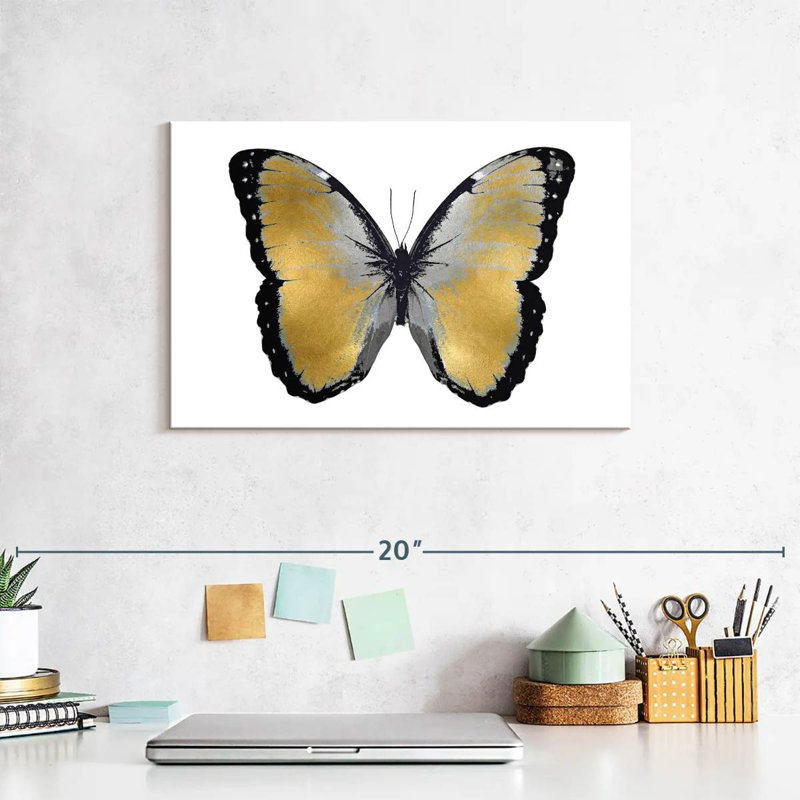 Butterfly In Metallic I, 8" H x 12" W