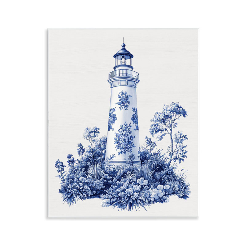 Toile Patterned Lighthouse Wall Plaque, design by Lettered and Lined