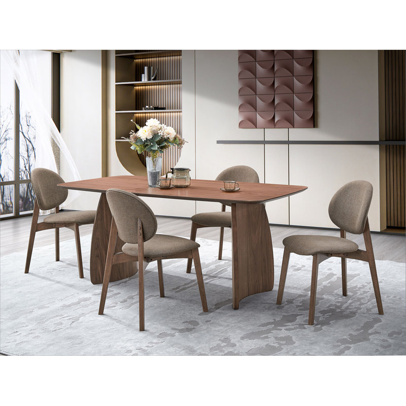 Hadasa 5Pcs Dining Room Set, Light Brown