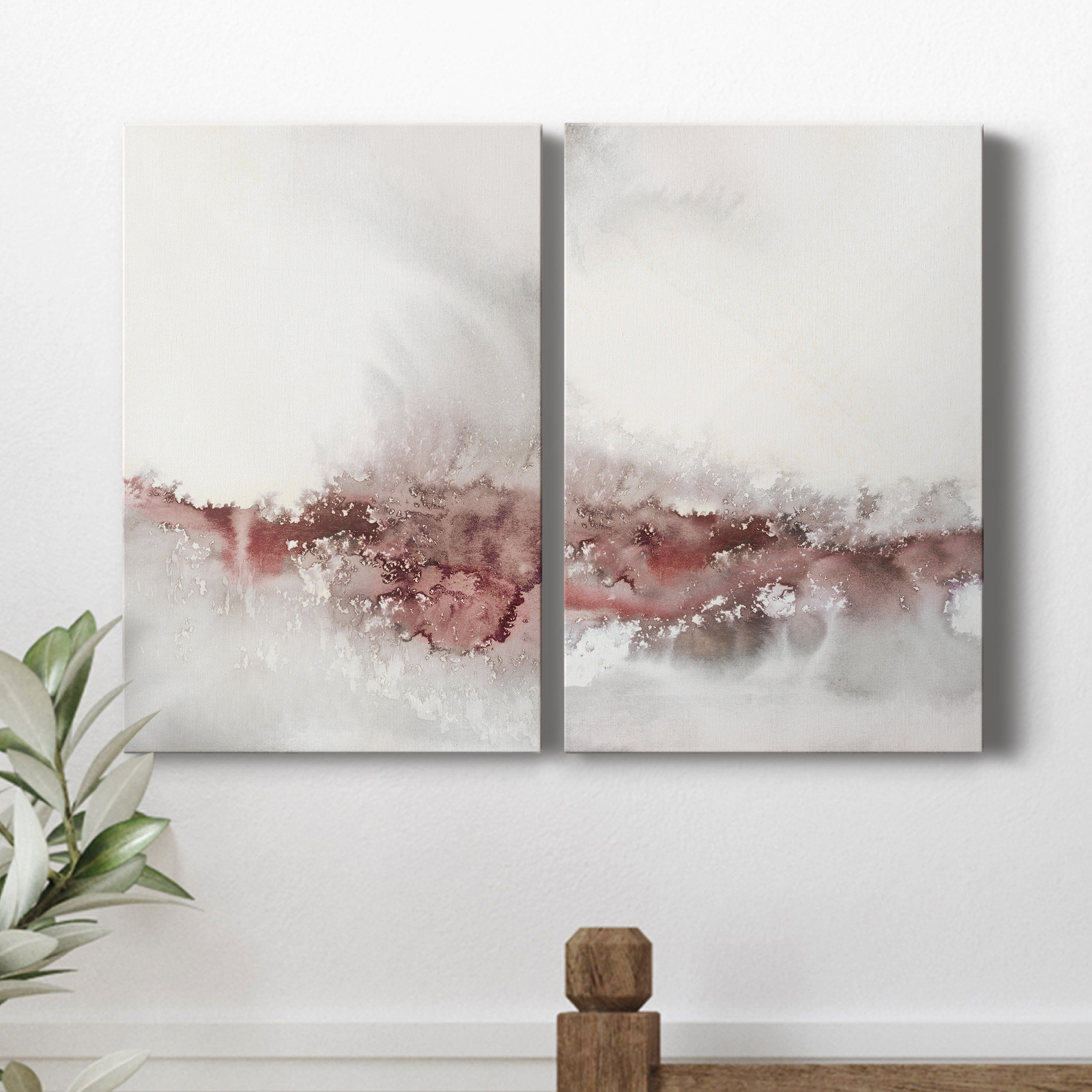 Ivy Bronx Soft Waves I - 2 Piece Painting Set | Wayfair