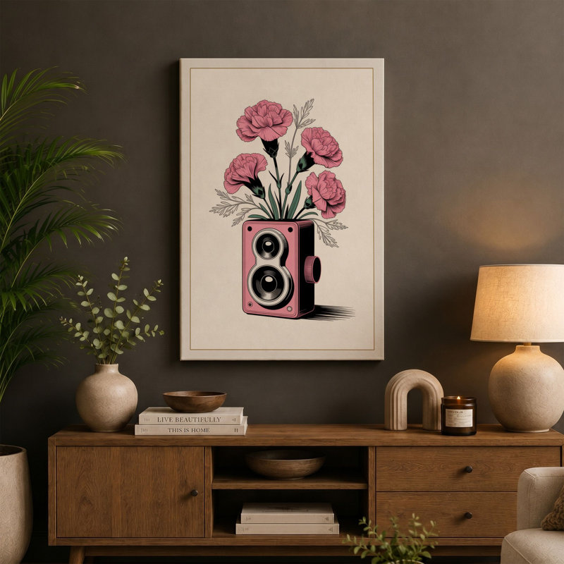Speaker in Bloom Eclectic - Wrapped Canvas, 24x16 - 61.0 x 40.6 cm, Cream Border