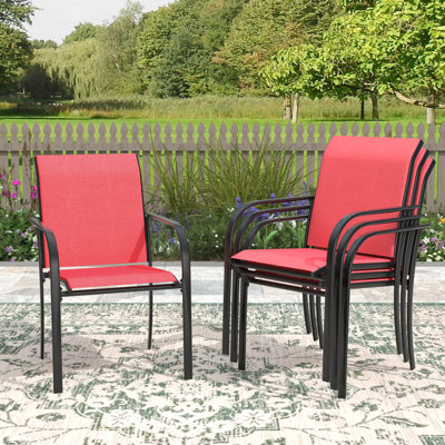 Ensemble de 4 chaises de patio d'extérieur empilables