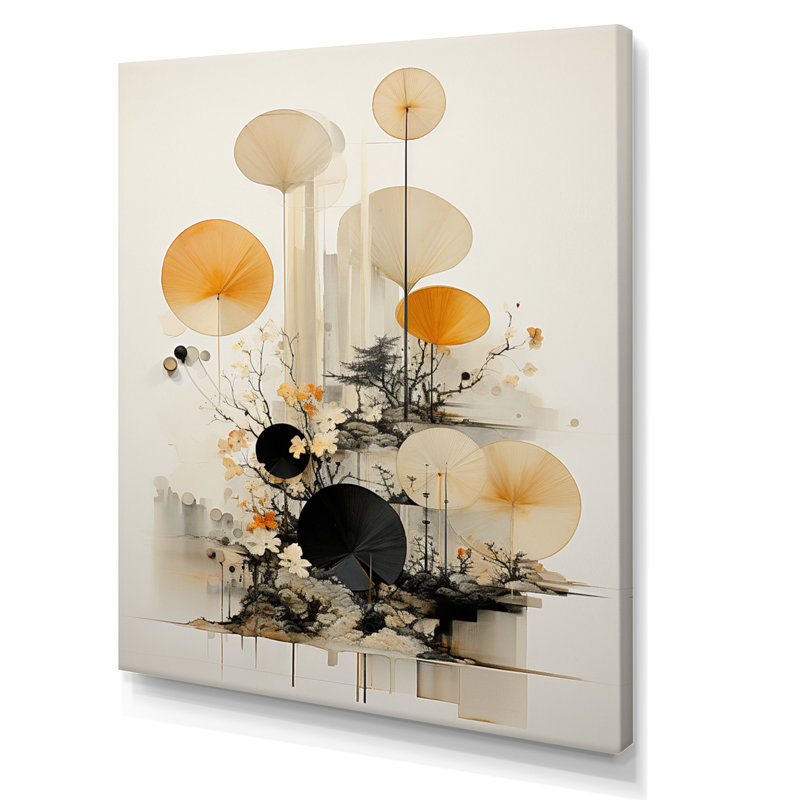 Asian Art Seashell Sumi X, reproduction d'art sur toile, H 44 po x l 34 po x P 1,5 po, Toile tendue