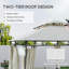 Pavillon de jardin avec espace extérieur 10 pi x 13 pi, blanc classique et cadre en métal blanc crème