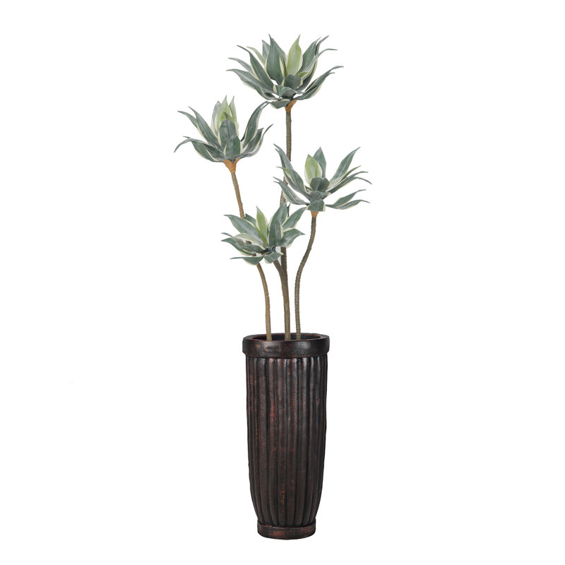 Agave rétro 71 po, intérieur / extérieur, en pot rond (H 18 x 18 x 50 po)