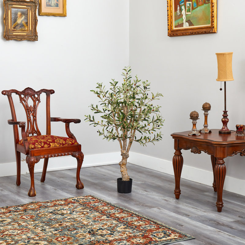 Faux Olive Tree Tree in Pot, 42" H x 18" W x 18" D