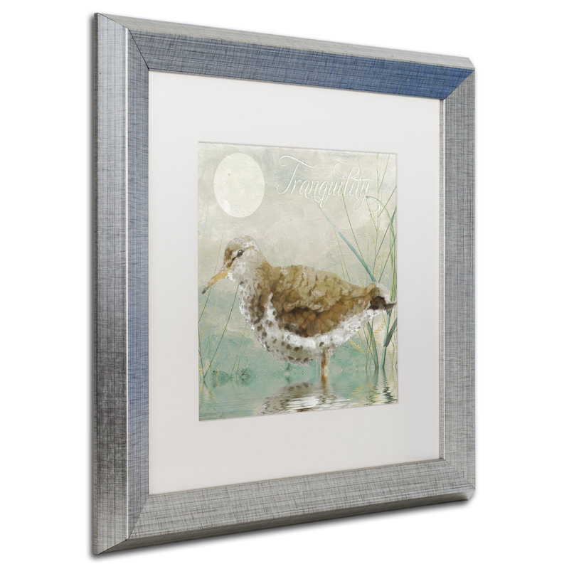 «Sand Piper II» par Jadaya, impression encadrée, Blanc, H 16 po x l 16 po x P 0,5 po