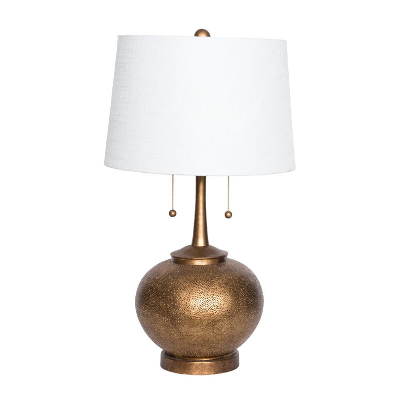 Carlisa USB Table Lamp, Aged Gold