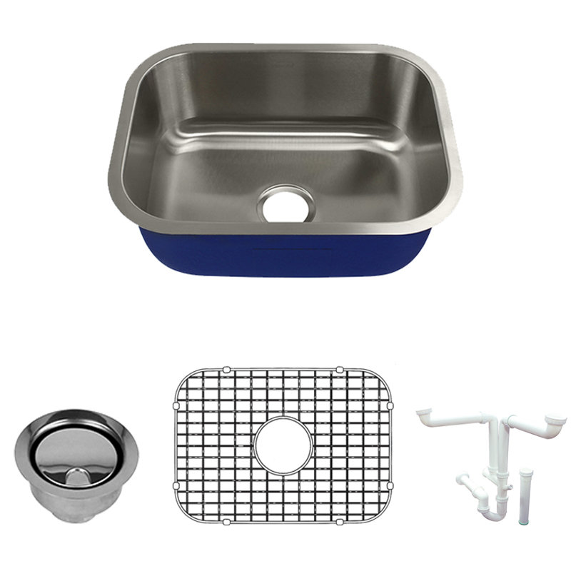 Meridian 23'' Stainless Steel Undermount Single Bowl Kitchen Sink