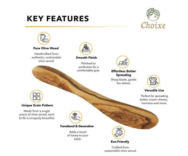 Couteau à beurre méditerranéen en bois d'olivier