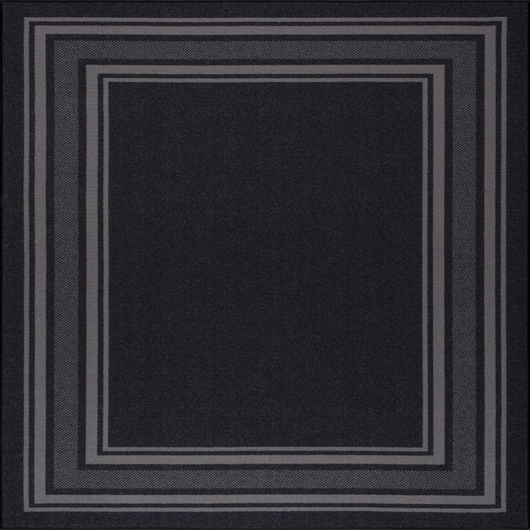 Raceland Black Non-Slip Area Rug