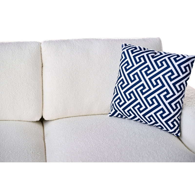 Reverie Dual Chaise 3-Piece Sectional Sofa With Cup Holders, Beige Wool