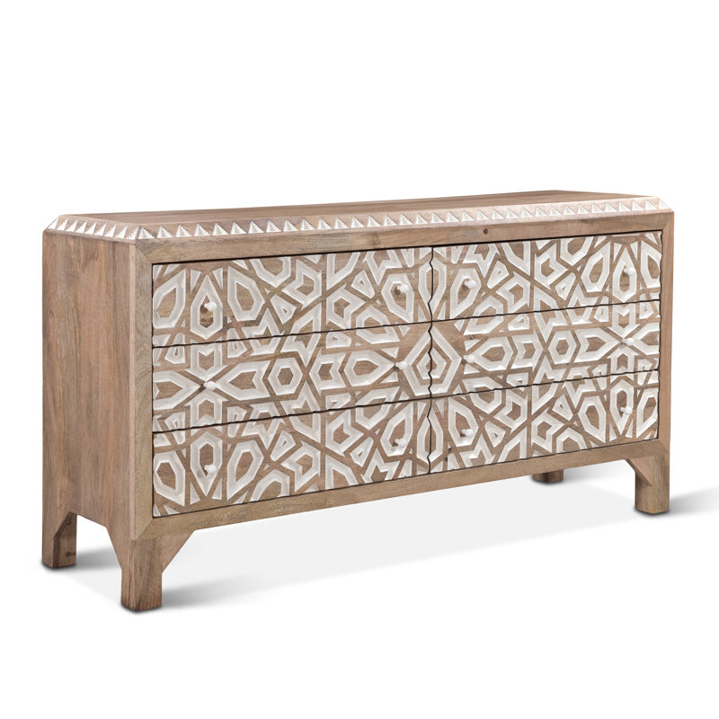 Chesleigh Solid Wood 61'' W 6 - Drawer Dresser