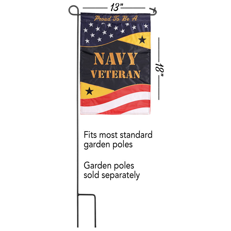 Drapeau de jardin en polyester 18 x 13 po Proud to be a Navy