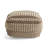 Rustic Wool And Cotton Large Pouf, Brown