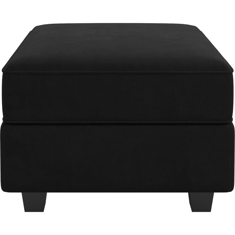 Pièce de module de tabouret avec repose-pieds de rangement pour canapé modulaire de 26,4 po de largeur nairoby, Velours noir