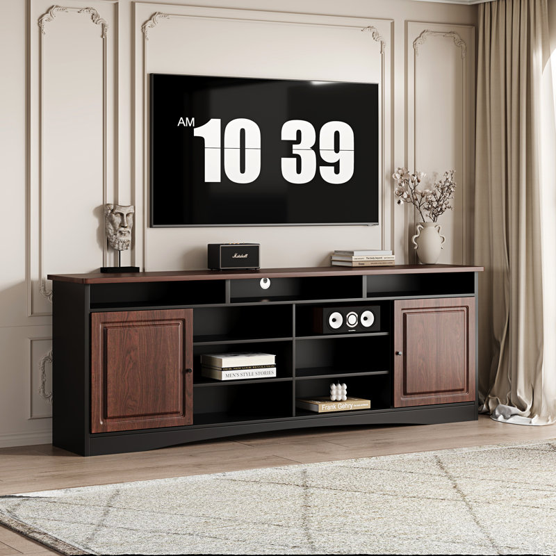 78'' Media Console TV Stand for TVs up to 85" with Open Shelf and Storage Cabinet