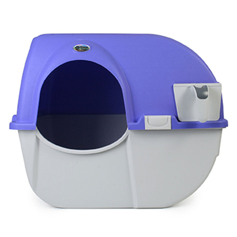 Roll 'n Clean Self Cleaning Cat & Kitten Litter Box, Large, Periwinkle