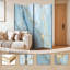 Paravent 4 panneaux à cloison pliable Royal Abstract Blue Marble Gold Veins Sparkles-134515077-134515078