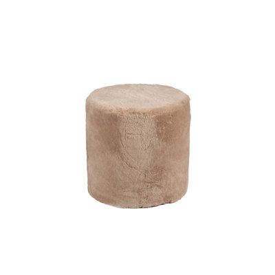  Furniture Tall Ottoman Shearling Round Oatmeal