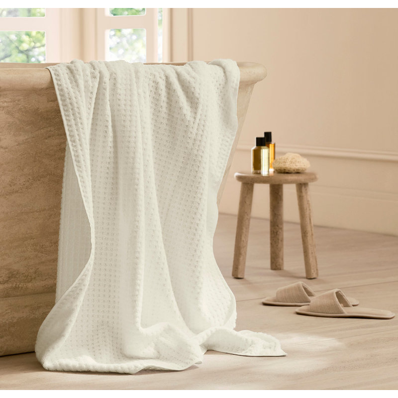 Turkish Waffle Waffle Bath Sheet, Cream