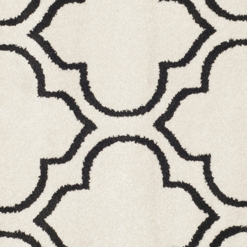 Ammundsen Geometric Ivory/Anthracite Area Rug, Round 7'