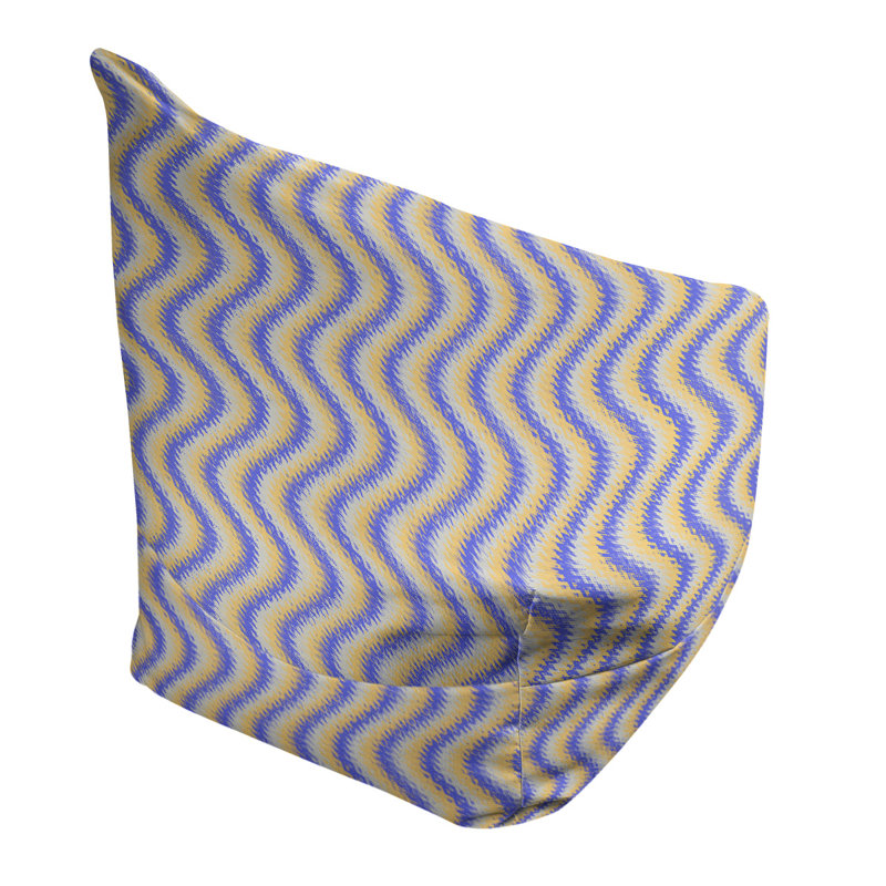 Sac de pois Kitterman, H 38 po x l 42 po x P 29 po, Pouf fauteuil, Bleu minuit / doré foncé