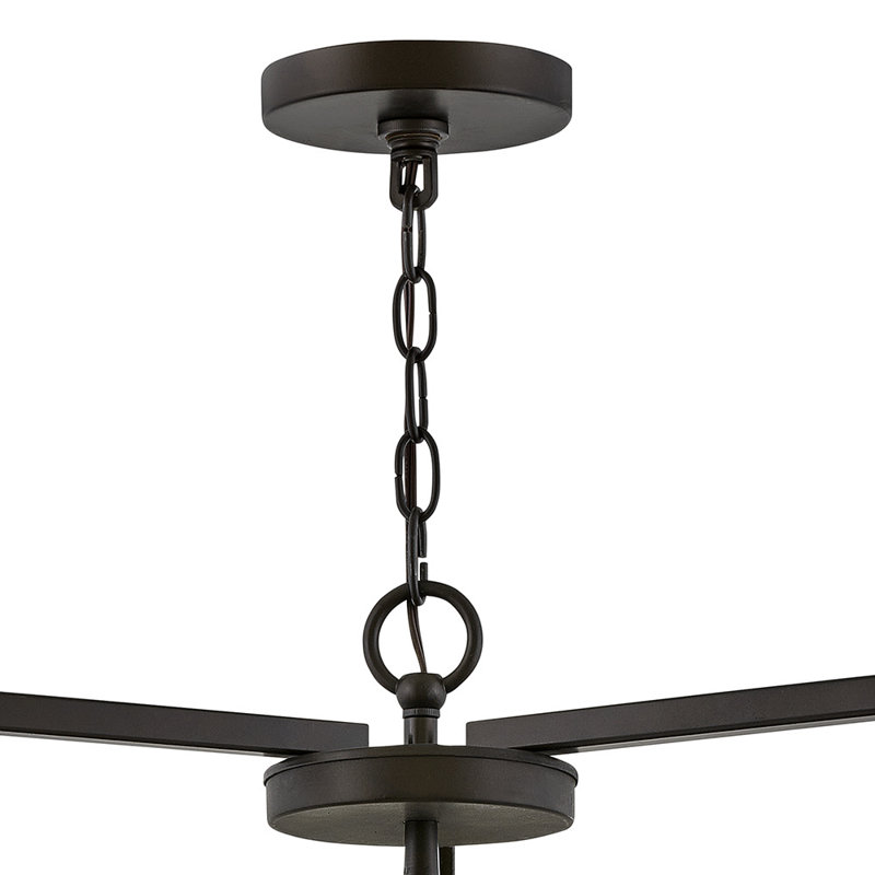 Riverwood 28" Four-Light Wood-Tone Outdoor Chandelier