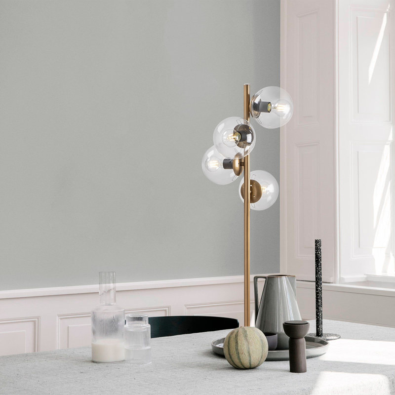 Rita 130cm Novelty Floor Lamp with Outlet, Clear