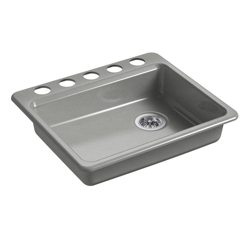 Riverby 25" L x 22" W Undermount Single Bowl Kitchen Sink, Basalt